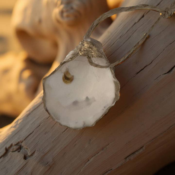 Luminous White Oyster Shell Ornament – Coastal Decor for wholesale by Shell Yeah By Jaks LLC
