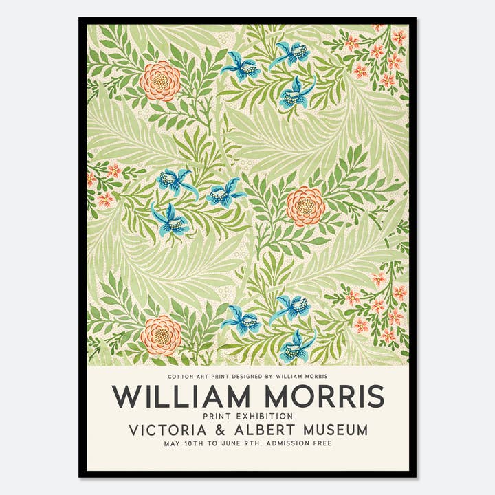 Poster vintage de William Morris Green Larkspur W12 pour la vente par Sugar & Canvas