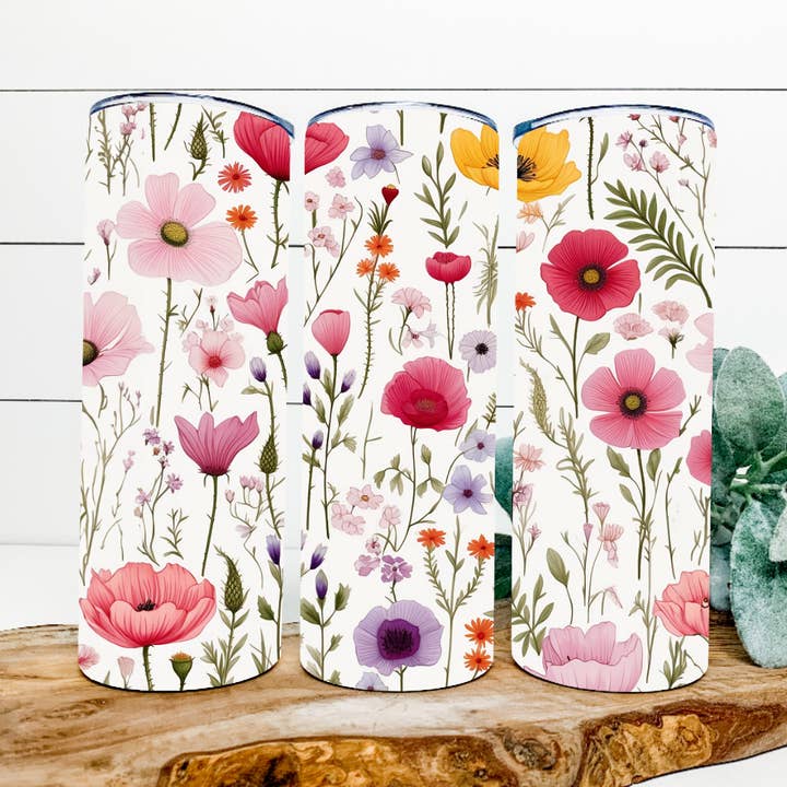 Gobelet Wildflowers Floral 20 oz, gobelet cadeau floral pour la vente par AvaryMaeInspirations