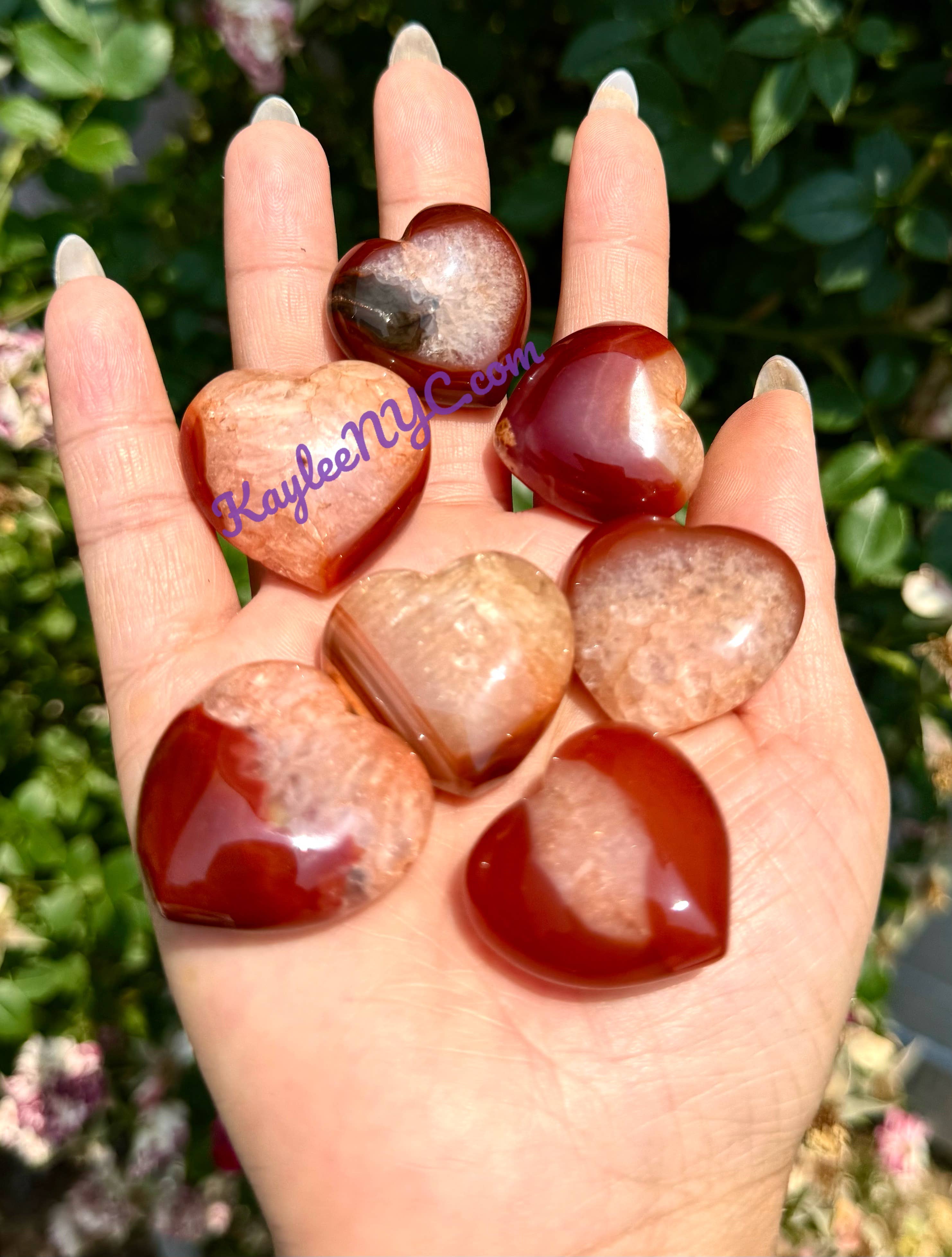 KayleeNYC - Wholesale Spiritual Stone/Crystal - 1 lb 1” Natural Carnelian Heart Crystal Healing Energy5