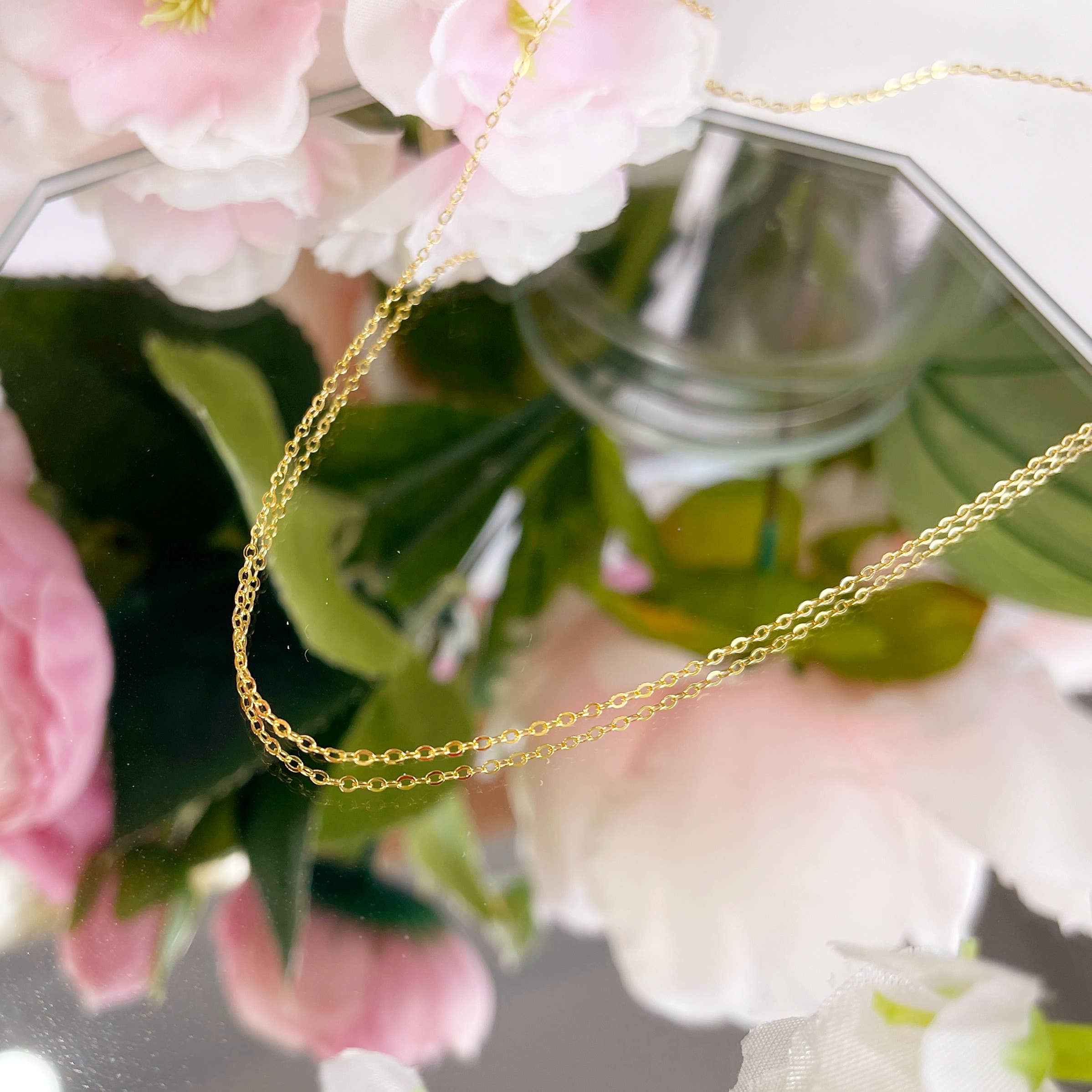 Melange Blanc - Wholesale Link & Chain Necklace - N027 18k gold vermeil minimalist choker chain link necklace3