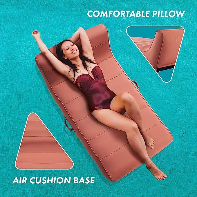 The Wine Savant /  Khen Glassware – Insufláveis por atacado – Espreguiçadeira Inflável Estofada para Piscina - Terracota4