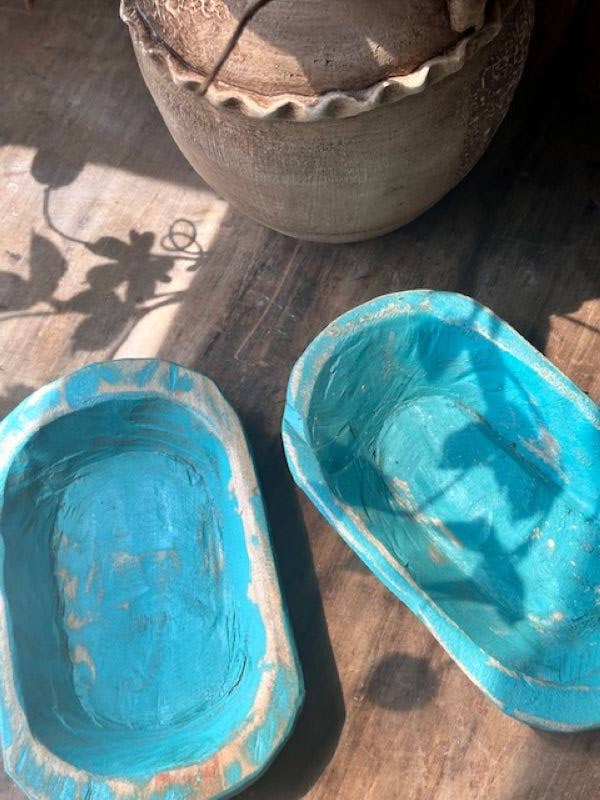 The Global Swap Shop - Wholesale Decorative Plate/Dish/Bowl - Small Wooden Painted Dough Bowl3