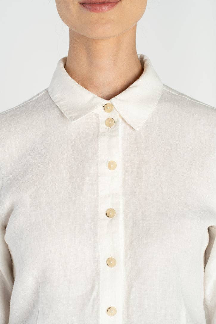 Son de Flor - Wholesale Button Down Shirt - Women's - Frida – Linen Shirt with Sharp Collar14
