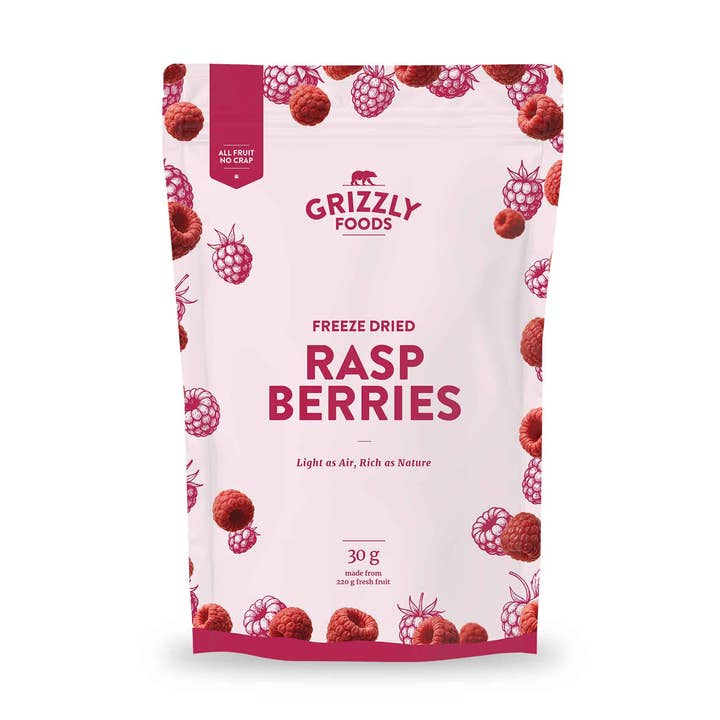 Frysetørrede hindbær for engroshandel hos Grizzly Foods