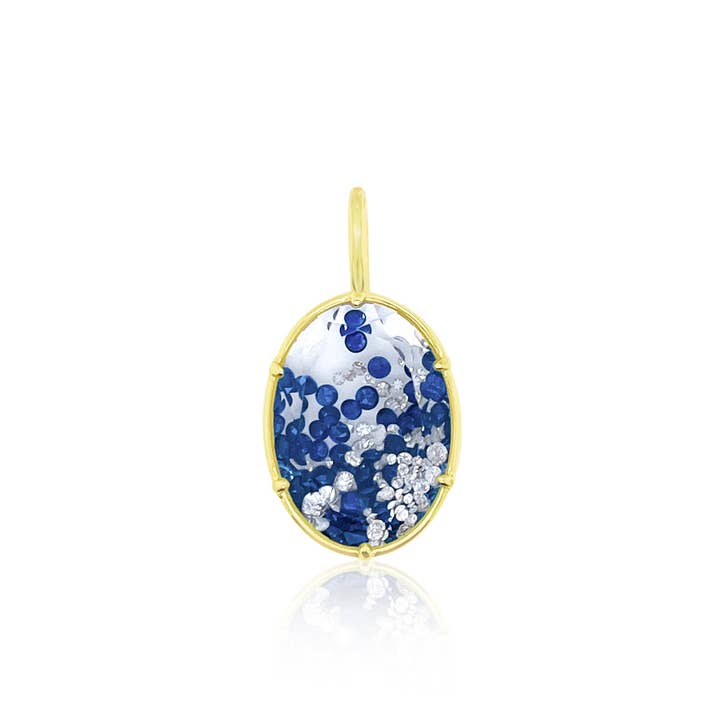 Blue Sapphire and Diamond Shaker Charm for wholesale by Meira T