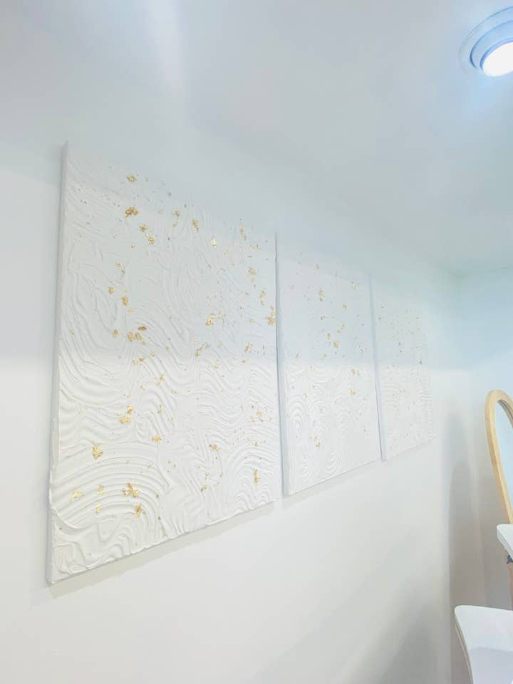 Set of 3 Textured Art l Handmade Textured Art for wholesale by MadebyOmo