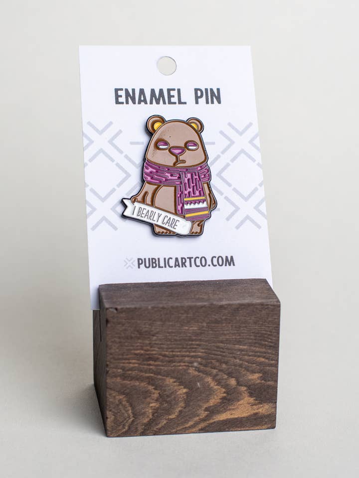 I Bearly Care - Enamel Pin for wholesale by Public Art Co.