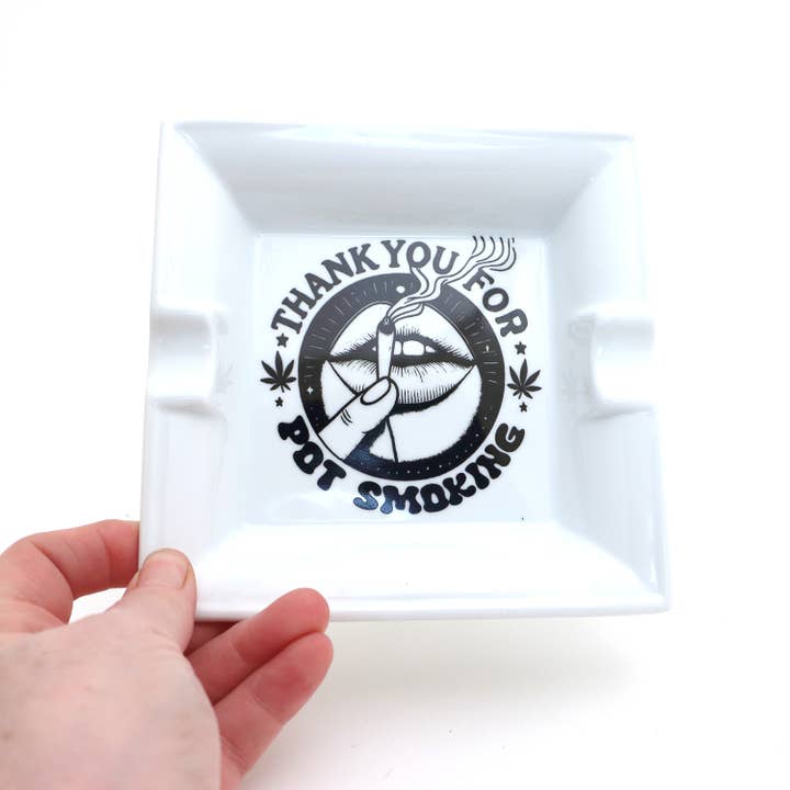 Lenny Mud – wholesale Ashtray – Thank You For Pot Smoking Ceramic Ashtray, Gift for smoker1