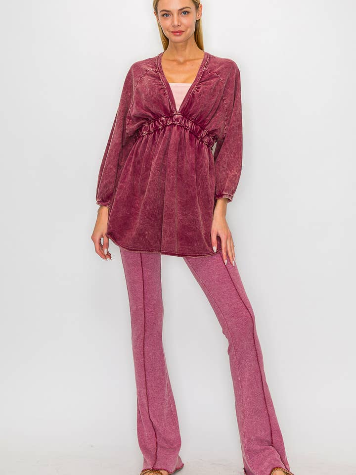 MineralWash BohoQueen Tunic Dress Stretchy waist HT4139 for wholesale by J.Her