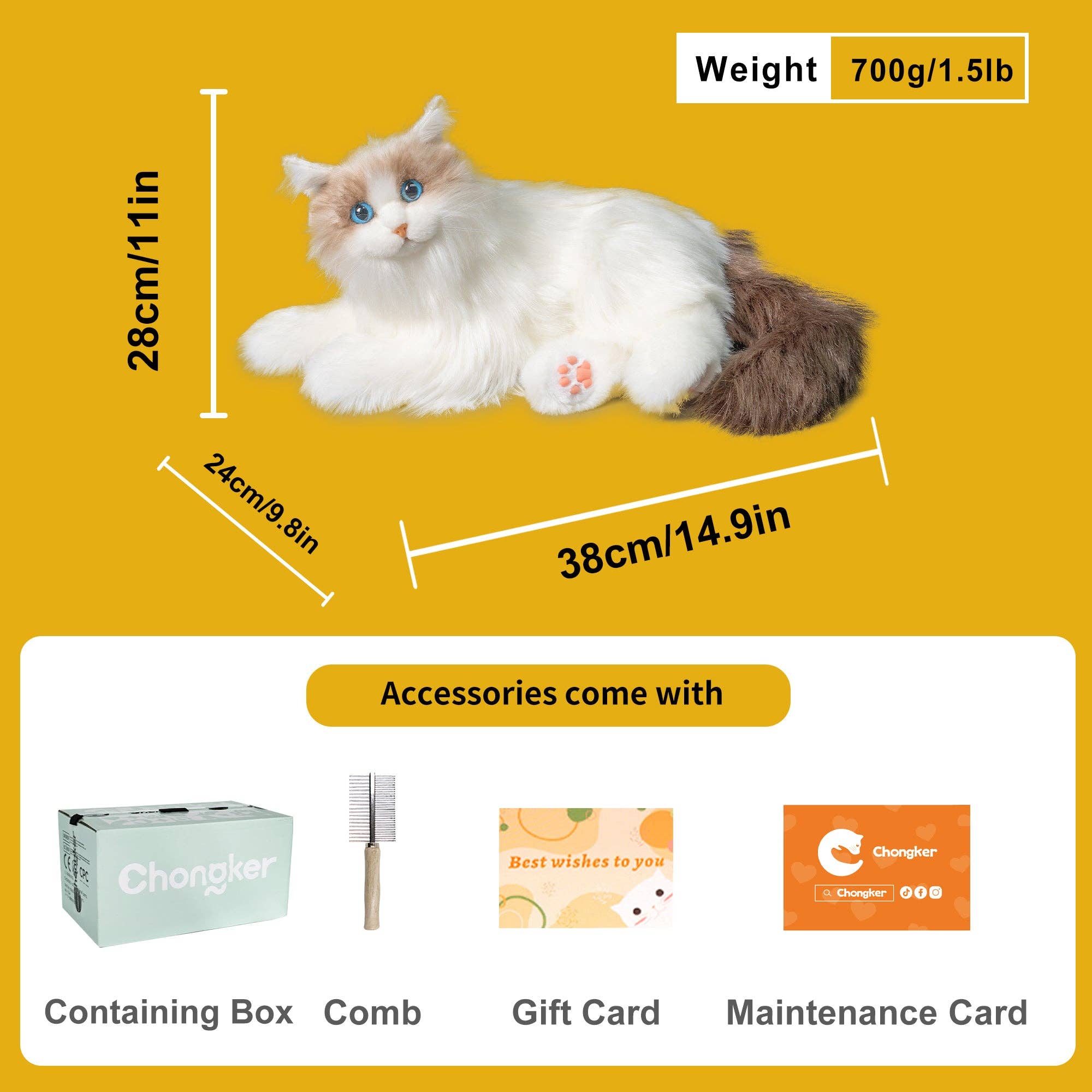 Chongker - Wholesale Stuffed/Plush Toy - Kids & Baby - Percy Robot Cat – Interactive Weighted Comfort Toy3