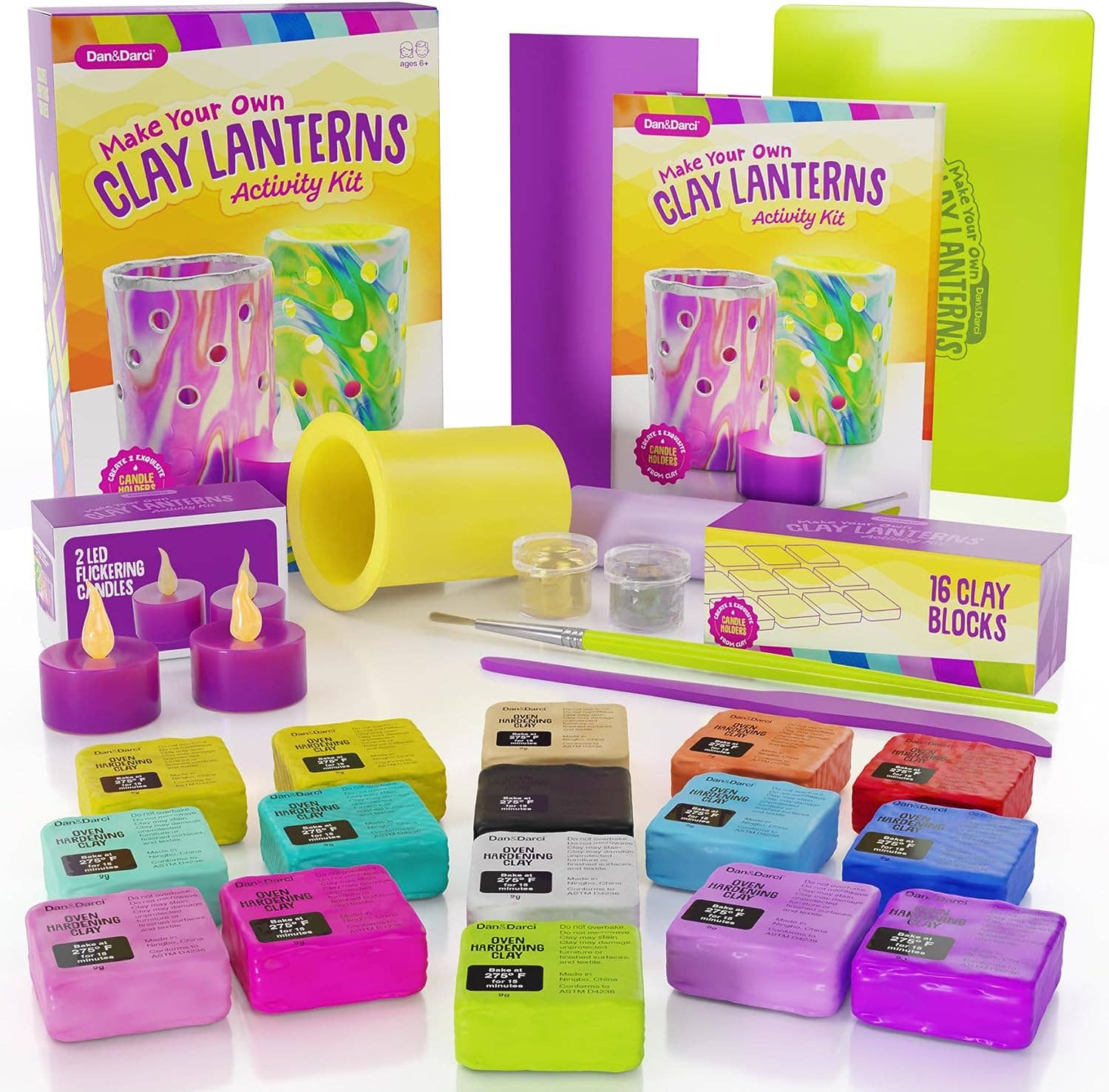 Dan&Darci - Wholesale DIY Craft Kit - Kids - Light-up Clay Lanterns Making Kit6