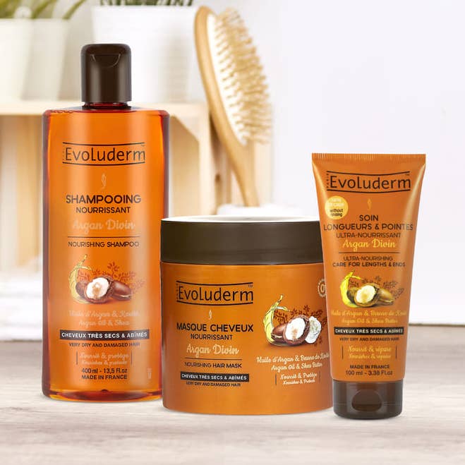 Rituale nutriente per capelli Divine Argan - Idea regalo per la vendita all'ingrosso da parte di Evoluderm