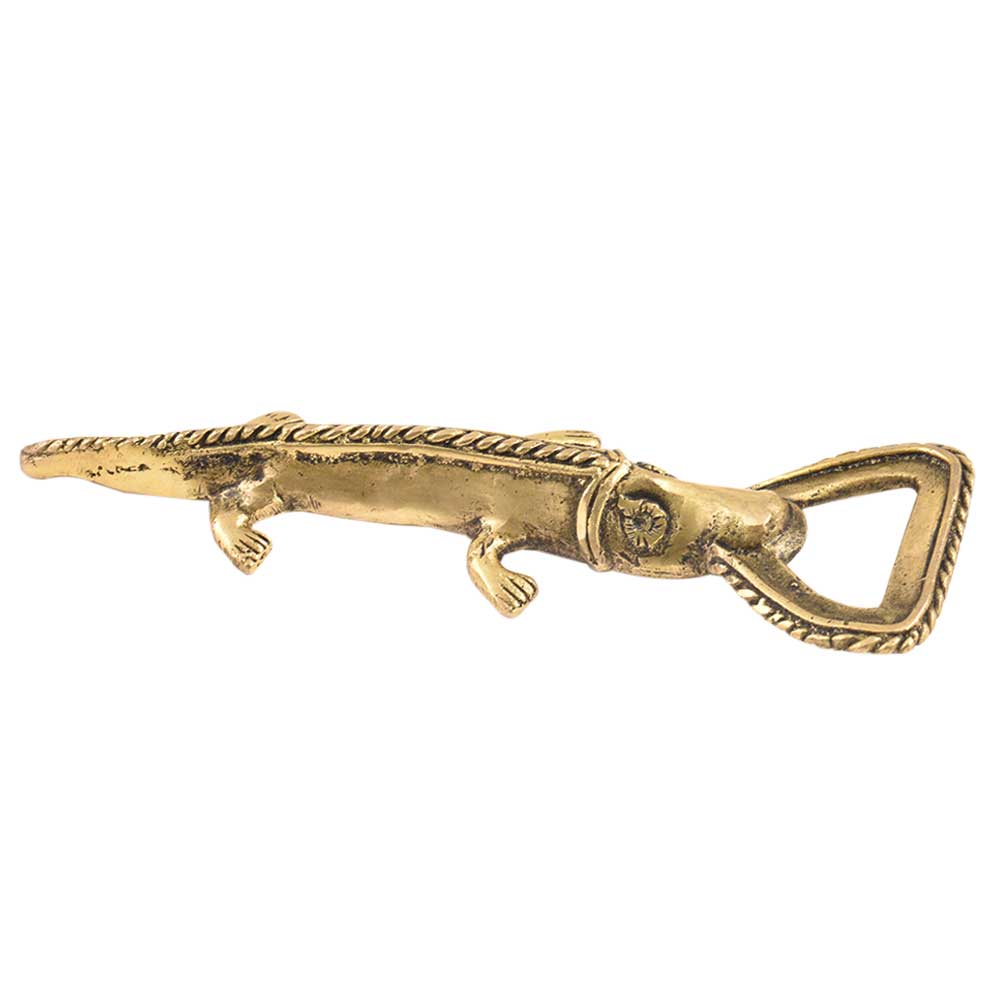 1 Piece Crocodile  Brass Bottle Cap Opener Gold for wholesale on Faire0
