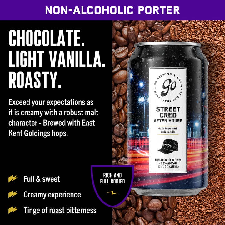 Go Brewing - Wholesale Non-Alcoholic Beer - Go Brewing Street Cred Porter - 24 Pack - Non Alcoholic Beer1