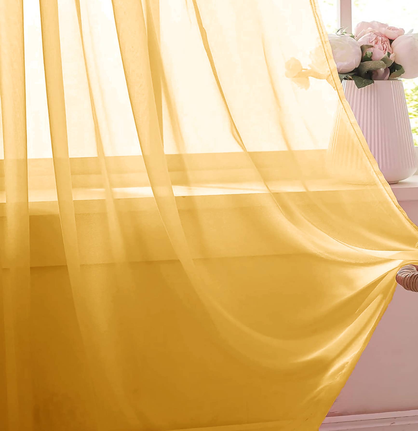 home mart goods - Wholesale Curtain - 84" Long, 2 Panels - Sheer Window Rod Pocket Curtain Set32