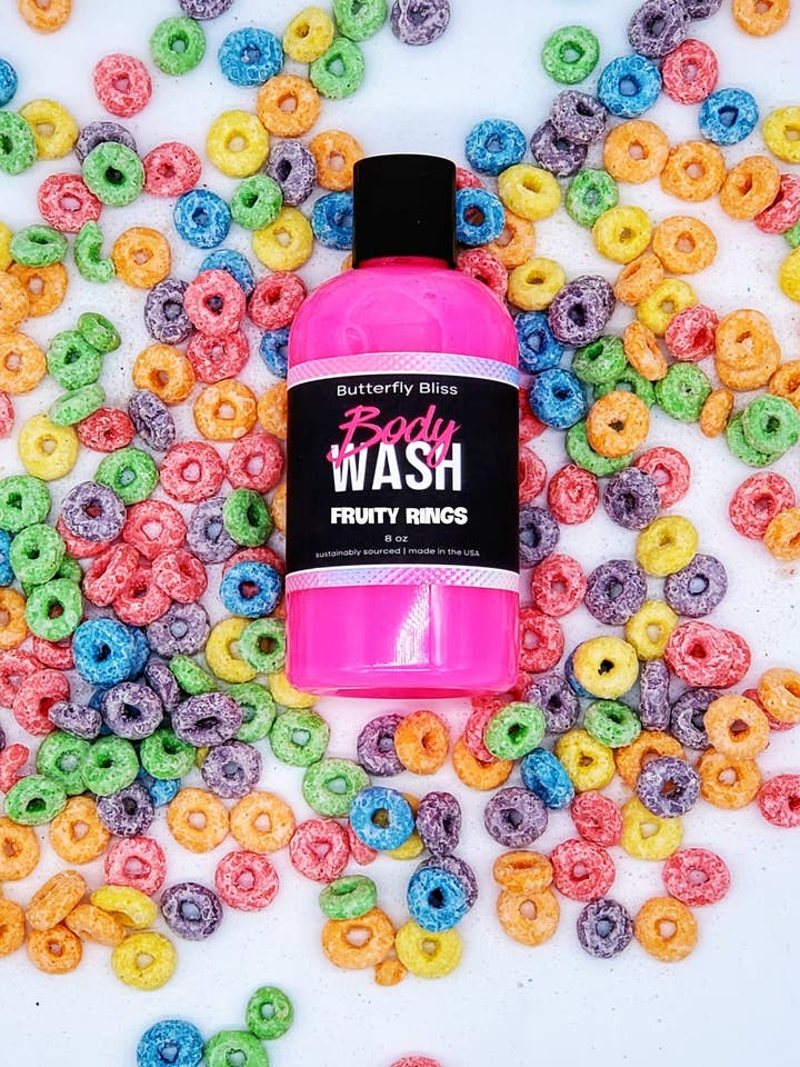 Fruit Loops Body Wash, Bubble Bath, Shower Gel, Liquid Soap, Body Wash Bottle, Shower Wash, Fruity Cereal, Fruit Loops, Bubble Soap, Soap for wholesale by Butterfly Bliss