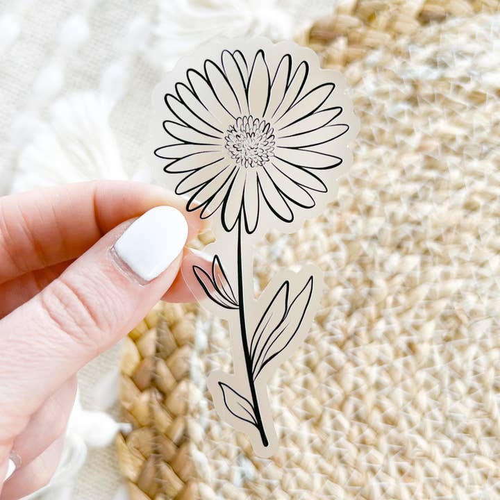 Elyse Breanne Design – wholesale Klistermärke – September födelse månad blomma: Aster klistermärke, 1.8x3.5in.