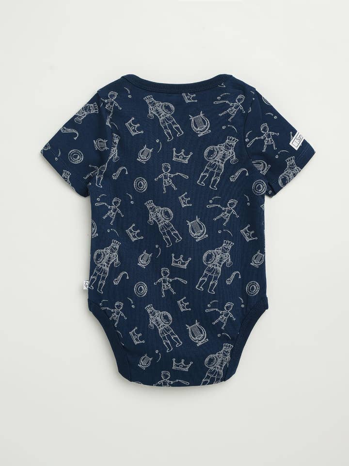 Holy Pals - Wholesale Bodysuit (Non-Footed) - Baby - David & Goliath Sailor Blue Short Sleeve Bodysuit Cotton2