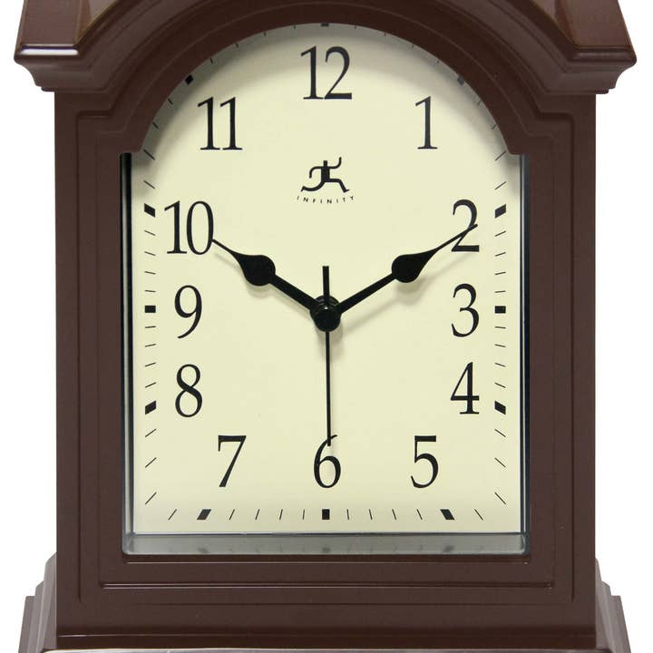 Classic Grandfather Brown Traditional Tabletop Clock 9 Inch for wholesale by Infinity Instruments