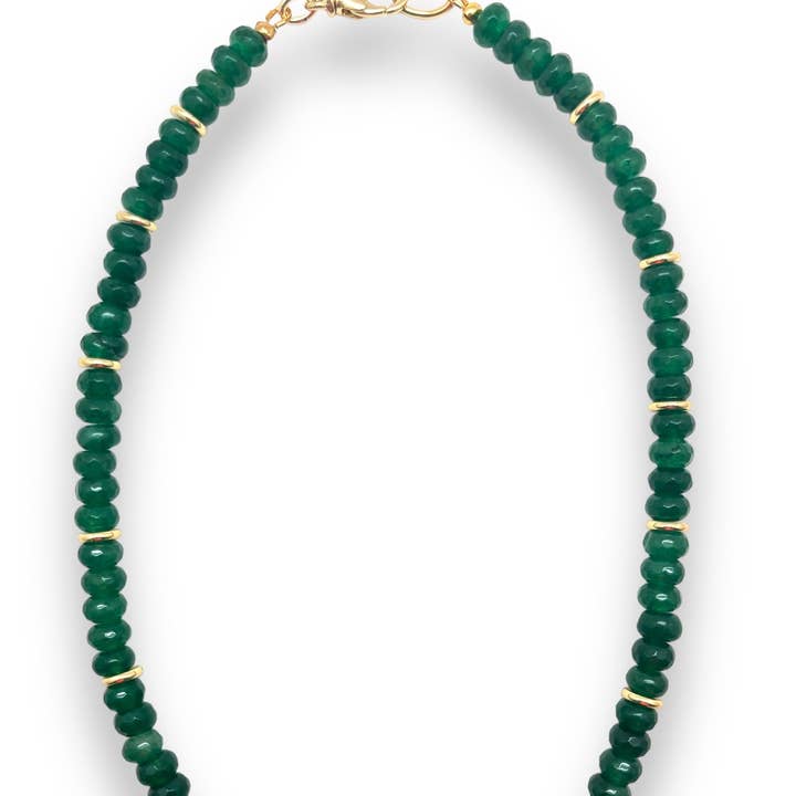 Emerald Jade Beaded Necklace for wholesale by Shiver + Duke