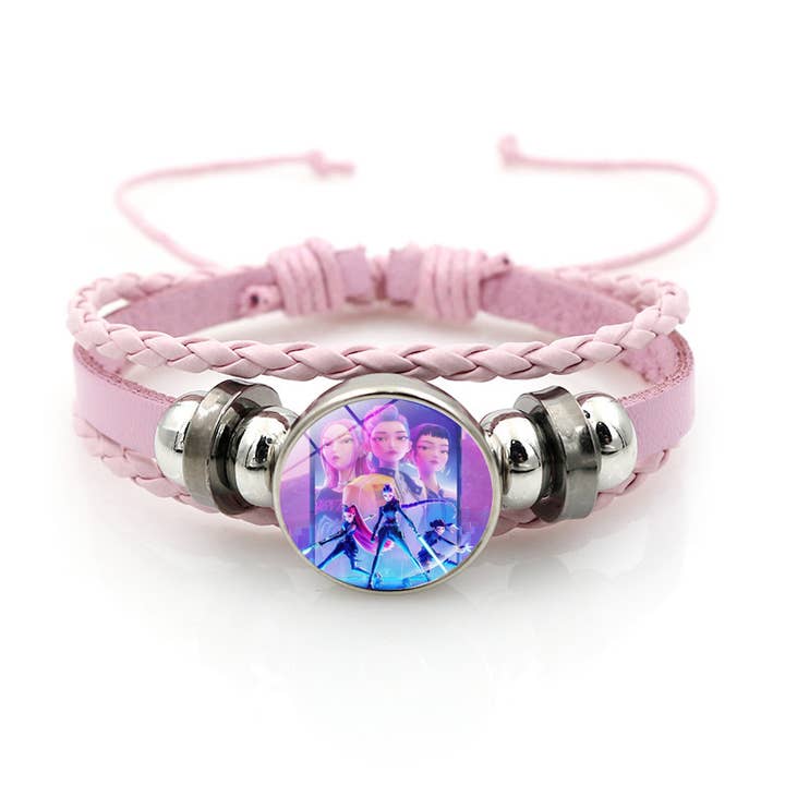 KPop Demon Hunters The Derpy Tiger Pink Leather Bracelet for wholesale by Sparkling Extras
