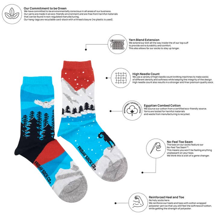 Friday Sock Co. - Wholesale Socks - Women's - Women's Rocky Mountain Canadian Landscape Socks1