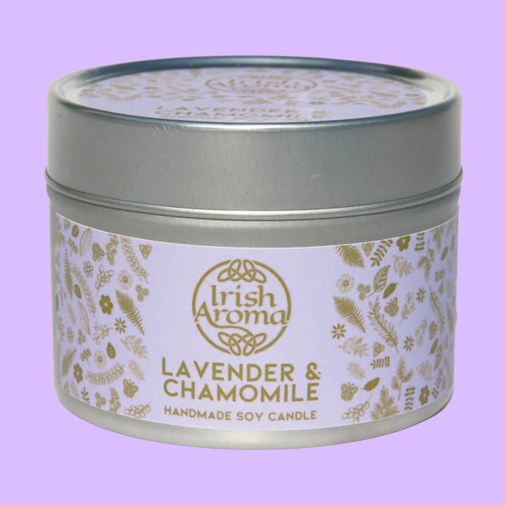 Candela di soia fatta a mano alla lavanda e camomilla per la vendita all'ingrosso da parte di Irish Aroma