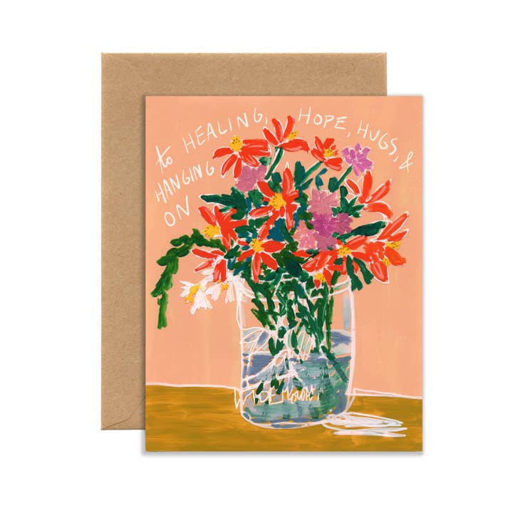 Tiny and Snail - Venta al por mayor Tarjetas con mensajes de ánimo - Tarjeta de ramo de sanación, esperanza y abrazos