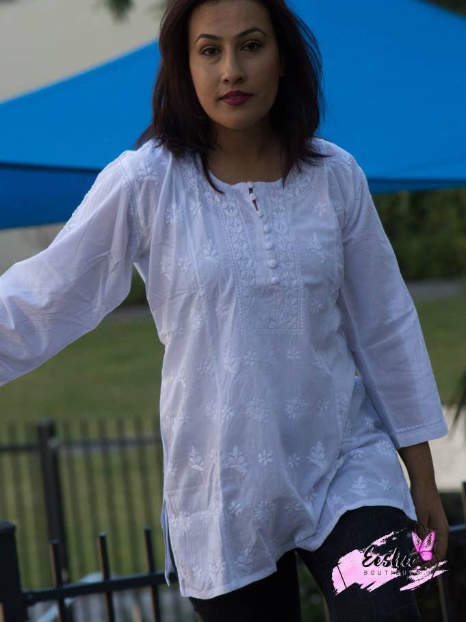Susan - White Tunic Top for wholesale by EeshaBoutique Australia