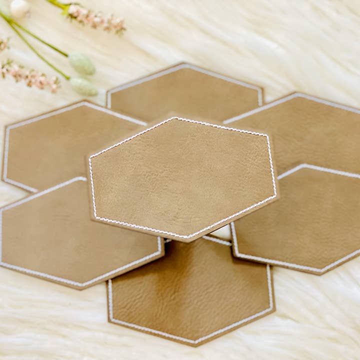 R & R Stitched - Wholesale Patch - Blank hexagon leather embroidered hat patch4