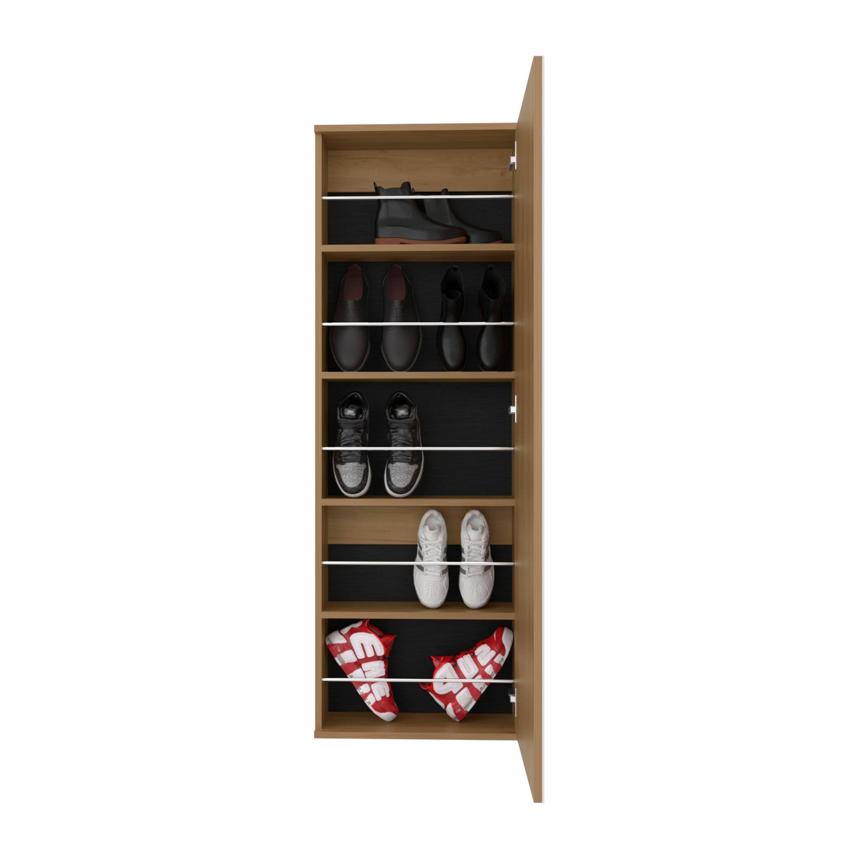 Natural Oak Shoe Rack Leto With Mirror for Bedroom for wholesale on Faire2