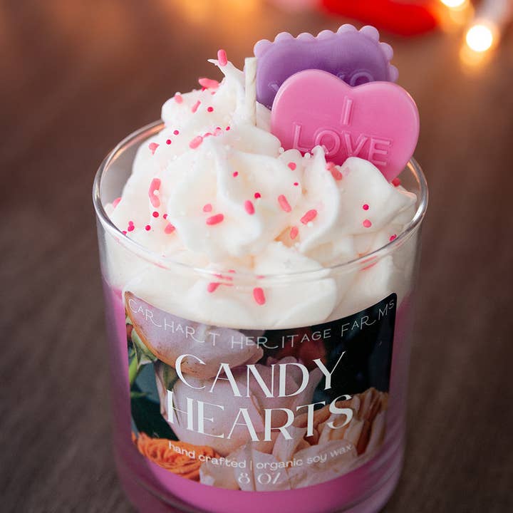 Carhart Heritage Farms - Wholesale Novelty Candle - Candy Hearts Candle1