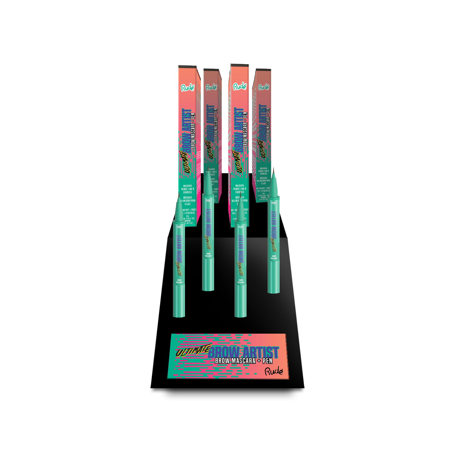 Rude Cosmetics - Wholesale Eyebrow Pencil/Filler - Ultimate Brow Artist Brow Mascara And Pen Display Set0