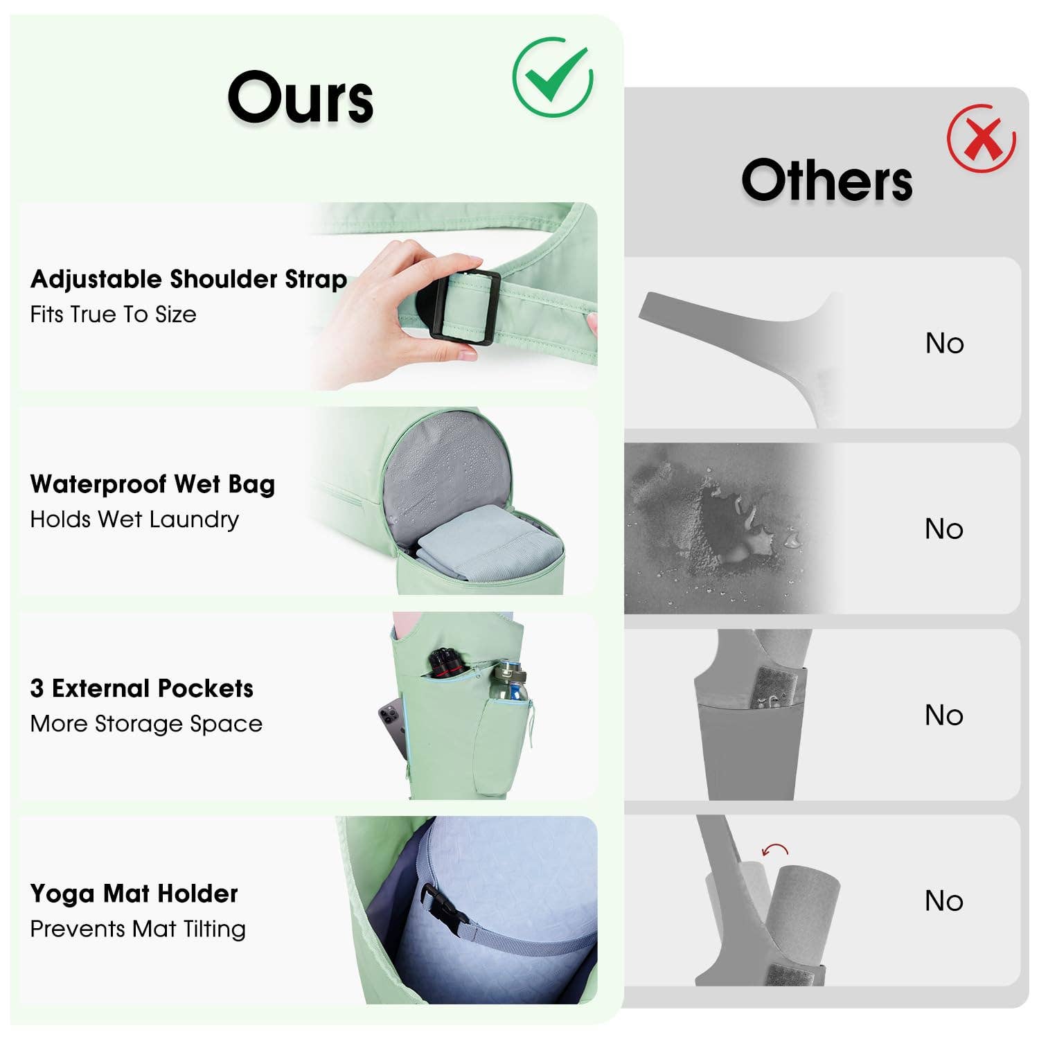 wandf - Wholesale Yoga Bag - Yoga Mat Bag Large Opening Long Tote Yoga Mat Carrier Holder16