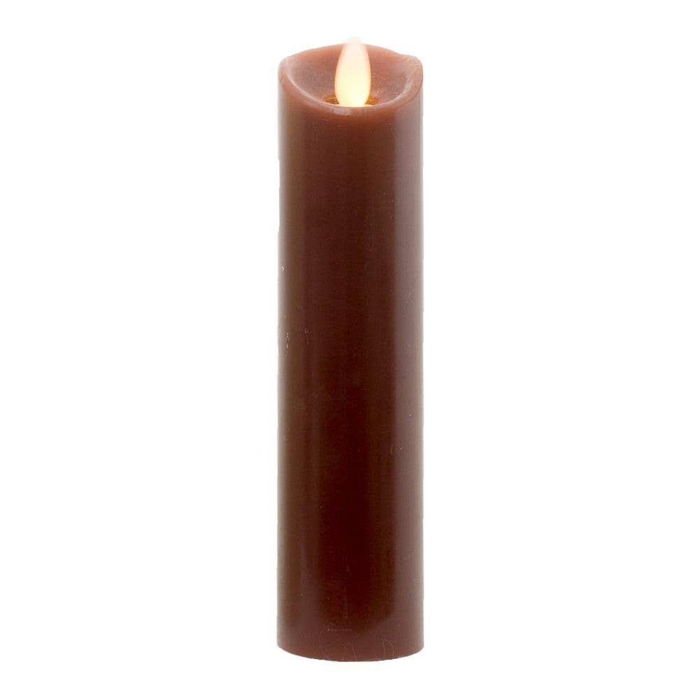 WT Collection - Wholesale Flameless candle - Slender Brown LED Flicker Pillar0