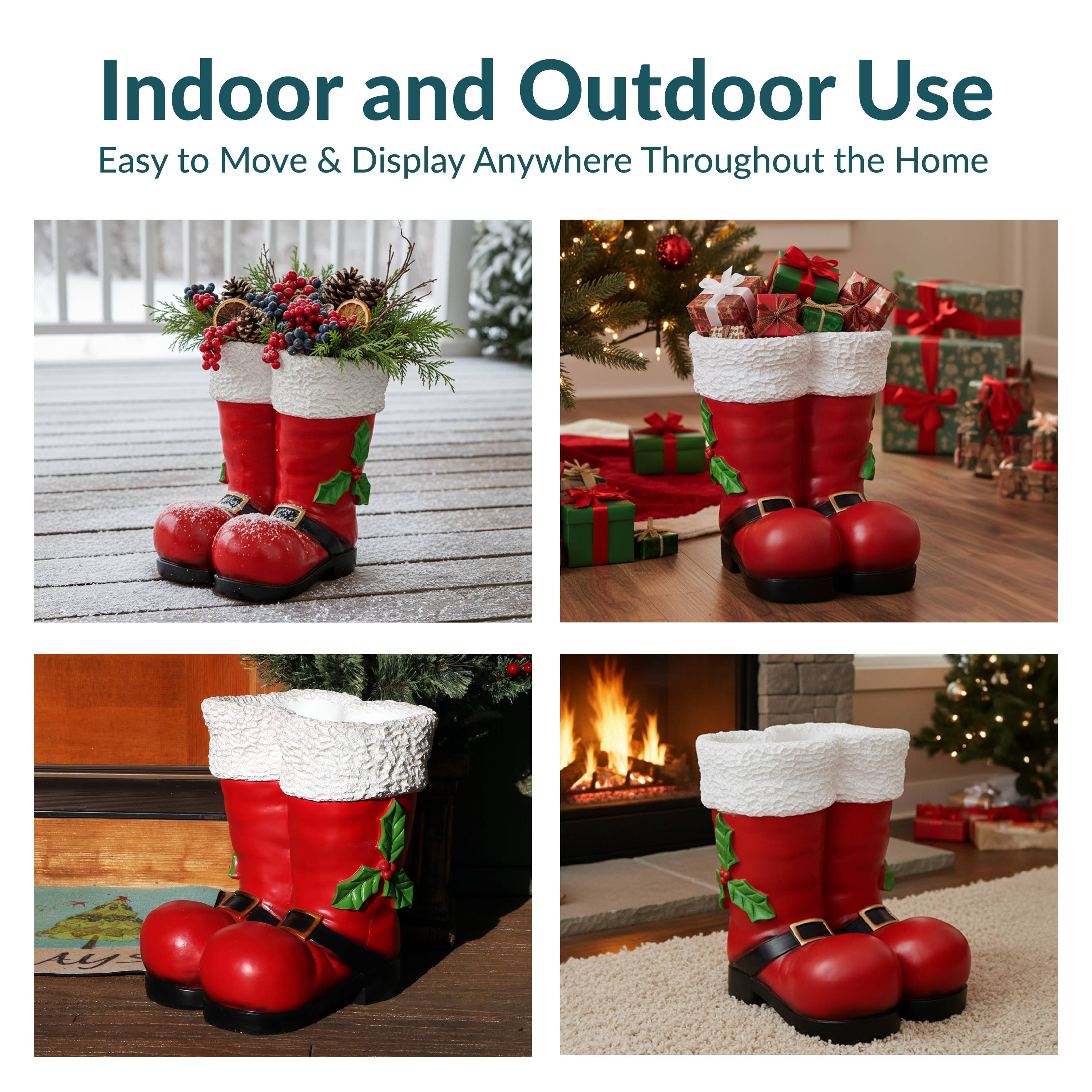 Sunnydaze Decor - Wholesale Christmas Decoration - Santa Boots Indoor Christmas Statue - 13 in4