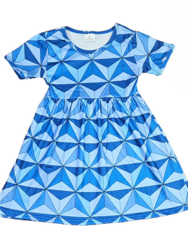 Raumschiff-Ball-Kurzarm-Milchseidenkleid für den Großhandel von Great Lakes Kids Apparel