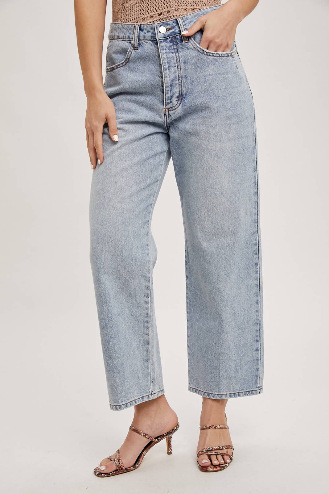 Bluivy - Wholesale Jeans - Women's - DENIM MID-RISE WIDE LEG CROPPED JEANS26