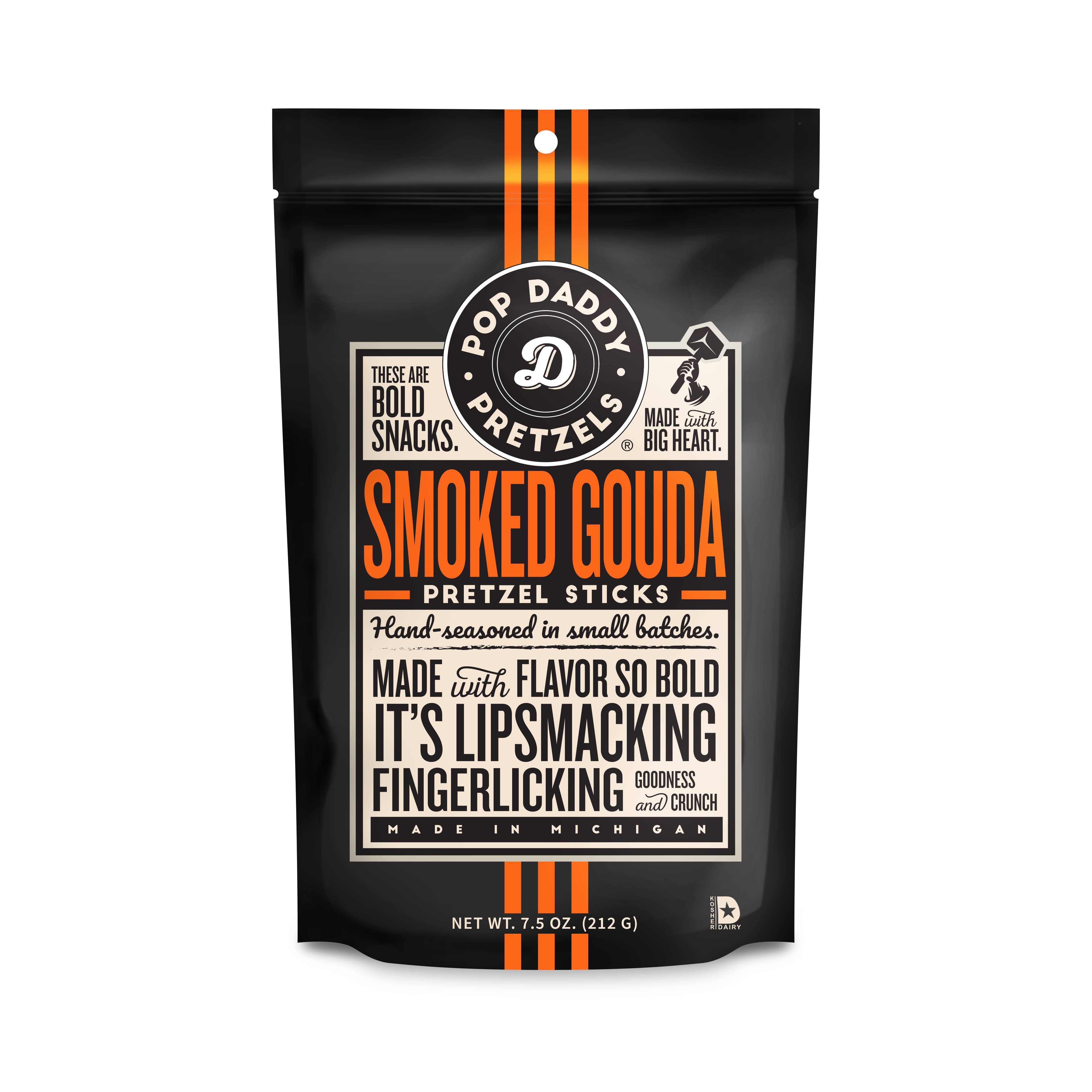 Pop Daddy Snacks - Wholesale Pretzels - Pop Daddy – Smoked Gouda Seasoned Pretzels 7.5oz