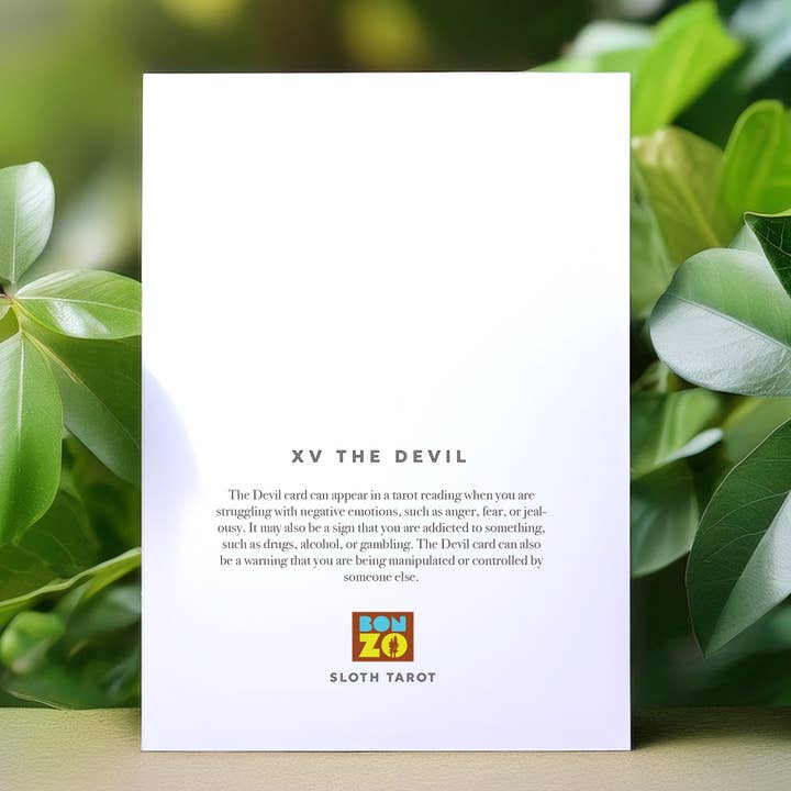Bonzo – Großhandel Grußkarten für den Alltag – Faultier Tarot Große Arkana Grußkarte - XV Der Teufel1