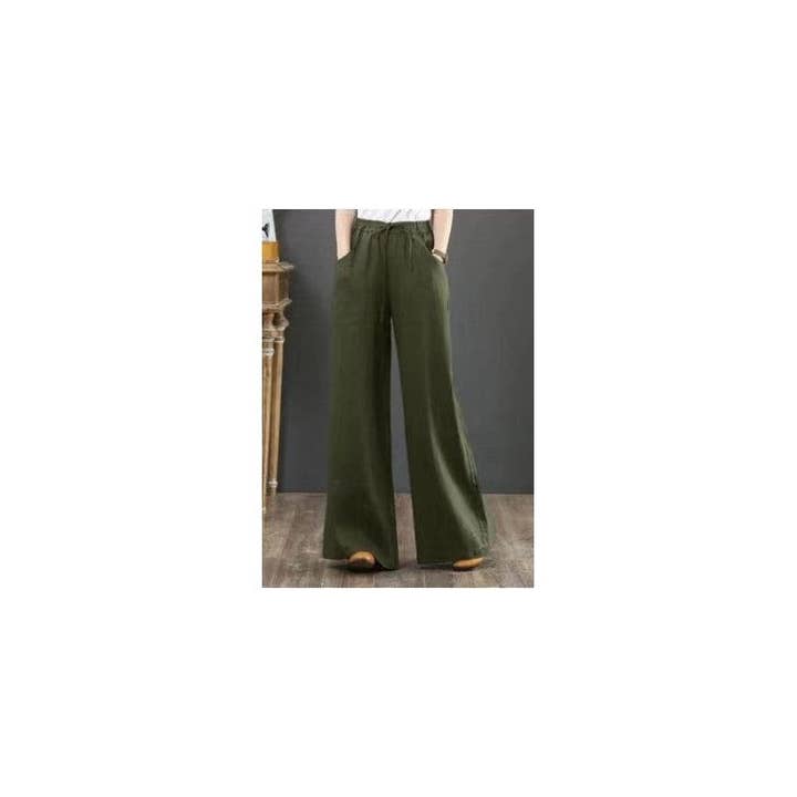 FurDecoration - Wholesale Pants - Women's - Ultra Baggy High Waist Linen Pants for Women
