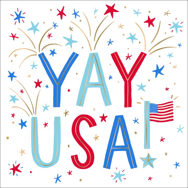 4th Of July Foil Cocktail Funny Napkins |Yay USA - 20ct for wholesale by soiree-sisters