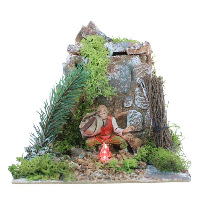 Homme Au Feu Avec Lampe Animée 220V pour la vente par Moranduzzo