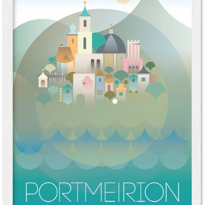 Affiche encadrée en bois en papier mat premium Portmeirion pour la vente par Max & Oscar