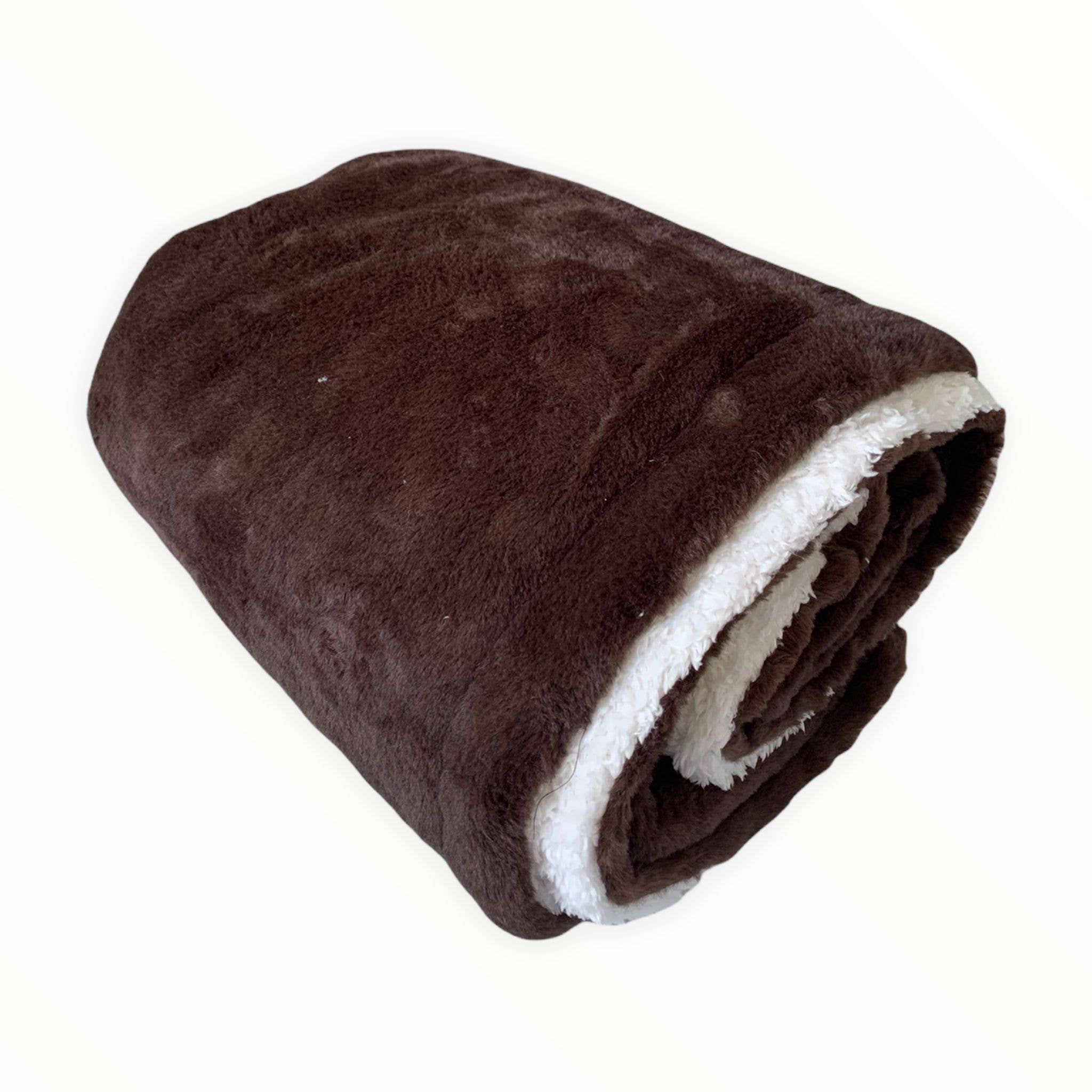 Le comptoir de la plage - Wholesale Throw Blanket - Imitation rabbit fleece blanket  dark brown 130x1701