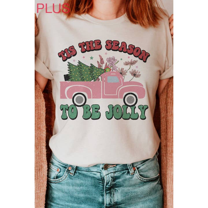 PLUS SIZE - TIS THE SEASON TO BE JOLLY Graphic Tee for wholesale by A. BLUSH CO