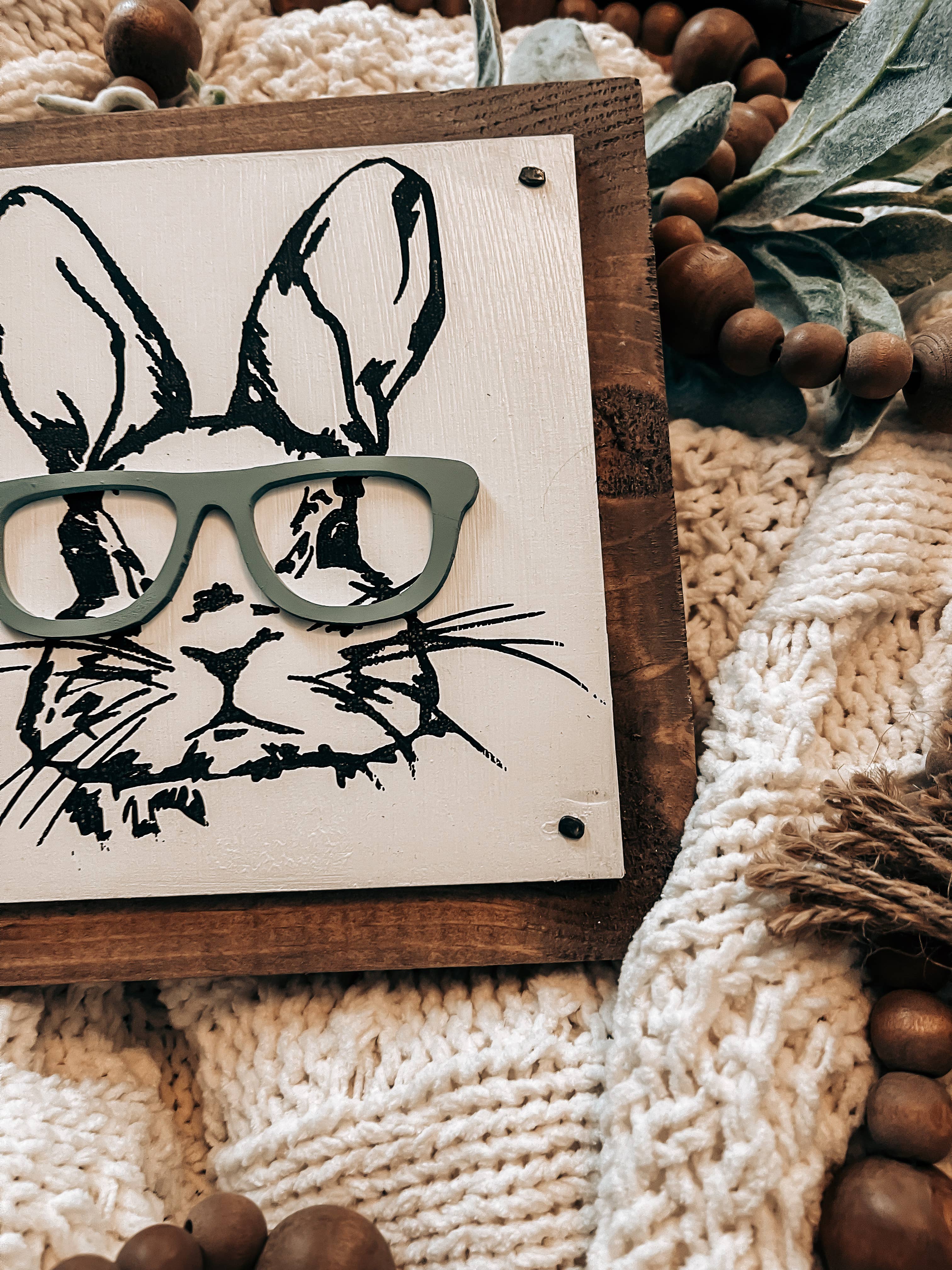 The Broken Board - Wholesale Sign - Bunny with glasses 2
