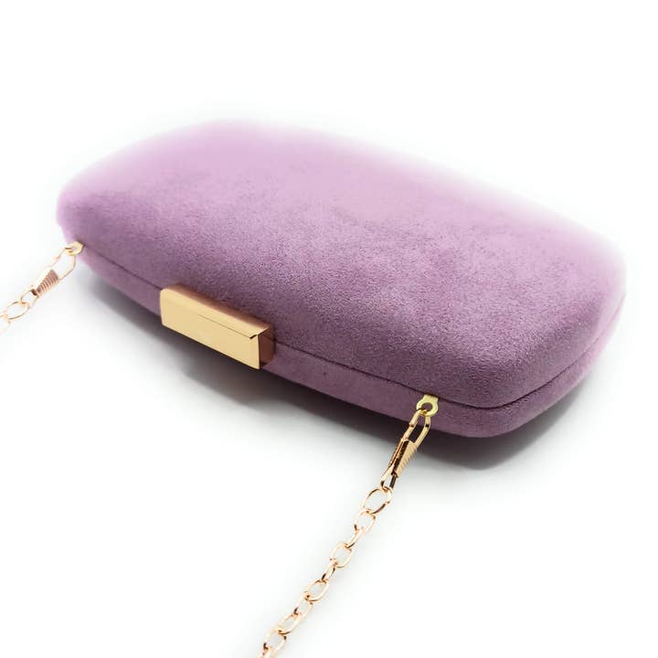 Handbag Party Bag · Lavender Oval Suede for wholesale by BRANDELIA