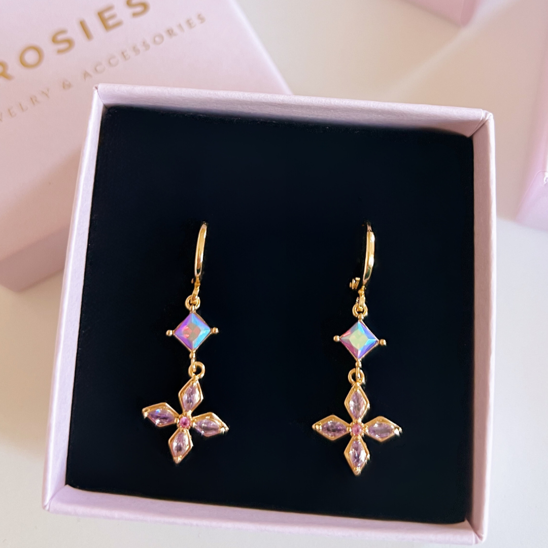 Rosies - Vente Boucles d'oreilles pendantes - Boucles d’oreilles Sabina violettes4